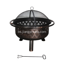 Vrt Treasures Black Steel Wood Burning Fire Pit